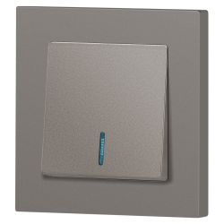 Выключатель Intro Accent 6-102-09 с подсветкой, 10А-250В, IP20, СУ, AL/CU, титан | Intro