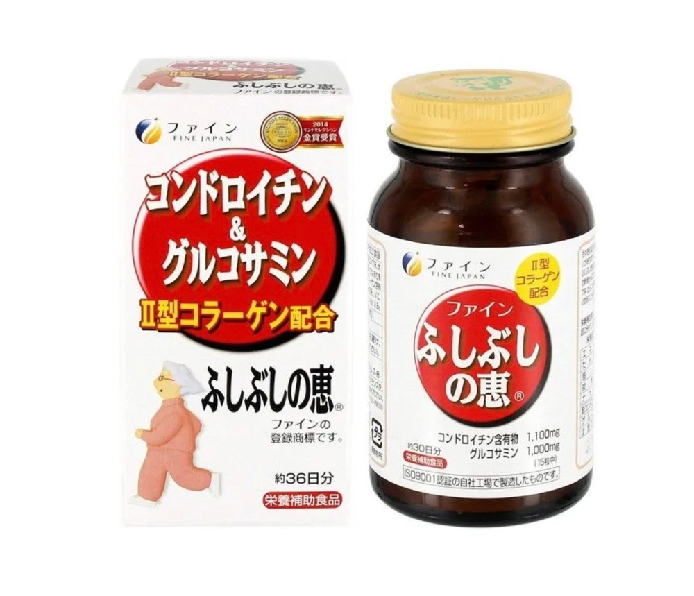 Fine Japan Хондроитин и глюкозамин (хондропротектор #1 в Японии) на 100 дней