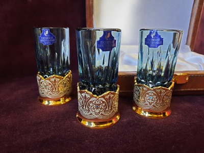 Набор "Лед и пламень", золото, латунь, мальцовский хрусталь