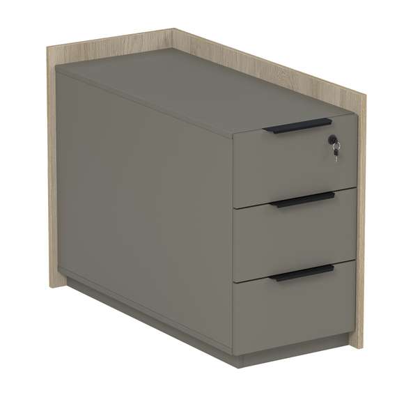 15ТОУЯ-ШД.610 Тумба опорная, угл, с ящ, с замком (универс: прав/лев) (984*404*670)