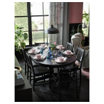 Стол круглый раздвижной - IKEA INGATORP, 110/155х74 см, ИНГАТОРП ИКЕА, черный