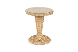 "Леванте" стол круглый из искусственного ротанга, цвет соломенный