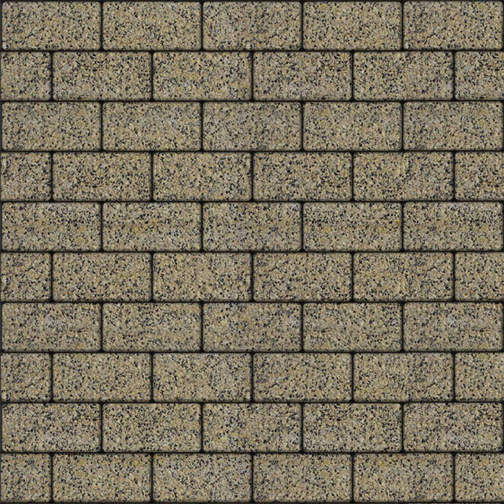 Тротуарная плитка ПРЯМОУГОЛЬНИК 200x100 мм - Гранит+ Желтый с черным