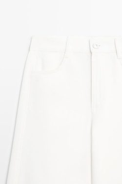 Massimo Dutti Свободные джинсы с широкими штанинами, белый
