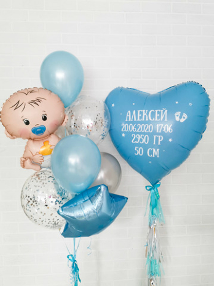 Воздушные шарики на выписку мальчика № 41