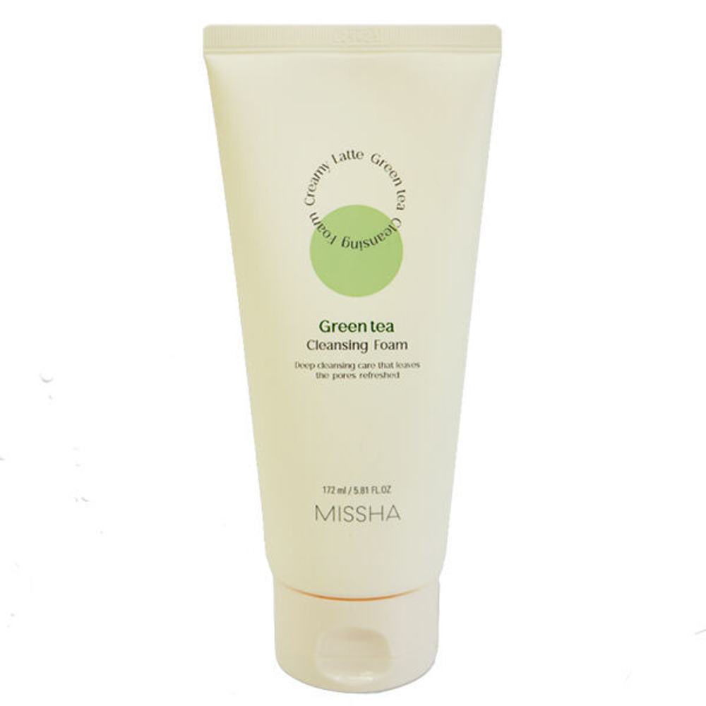 Пенка для жирной кожи лица с зеленым чаем Missha Creamy Latte Green Tea Cleansing Foam, 172мл
