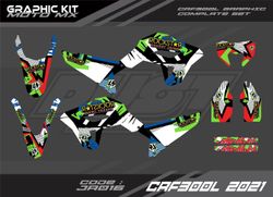 Graphic set, Sticker kit, for Honda CRF300L (LED headlight) 2021-Up