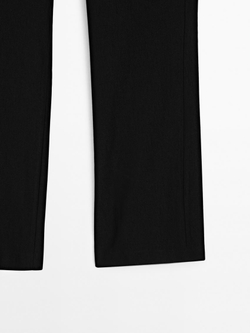 Massimo Dutti Расклешенные брюки из эластичной ткани, черный