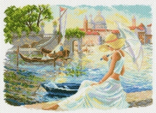 "Отдых на набережной"-1577 канва с рисунком