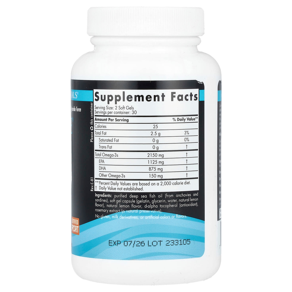 Nordic Naturals, Ultimate Omega Sport 2x, 60 капсул (1075 мг в 1 капсуле)