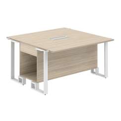 SP.0114.AR.AR.WH / Модуль центральный 1200х1200х750 / столешница:акация равелло, подстолье:акация равелло, металлокаркас:белый, лючок:серый