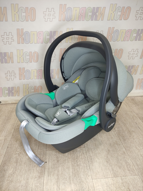 Автолюлька Indigo Minky I-Size группа 0+ (0-13кг) светло-серый