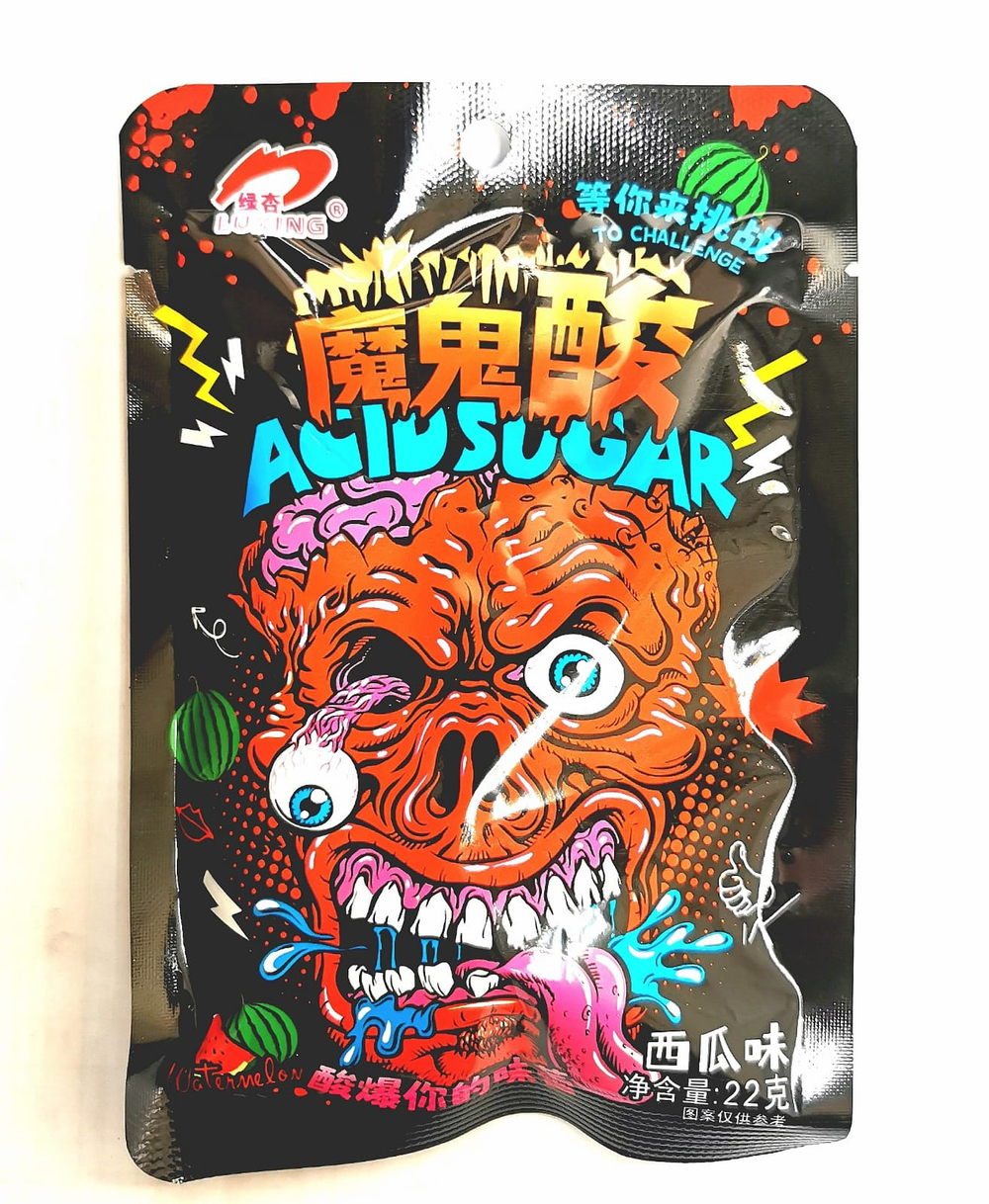 Конфеты Luxing ACID Sugar Череп Арбуз 22г 20шт
