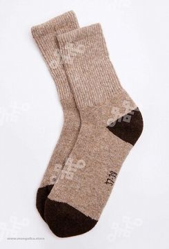 Носки из  монгольской шерсти Коричневые