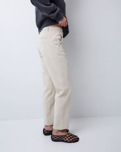 Брюки из искусственной замши молочный