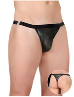 Стринги мужские из экокожи (52) (Цвет: черный)
