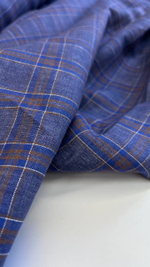 Лен Canclini синий в клетку