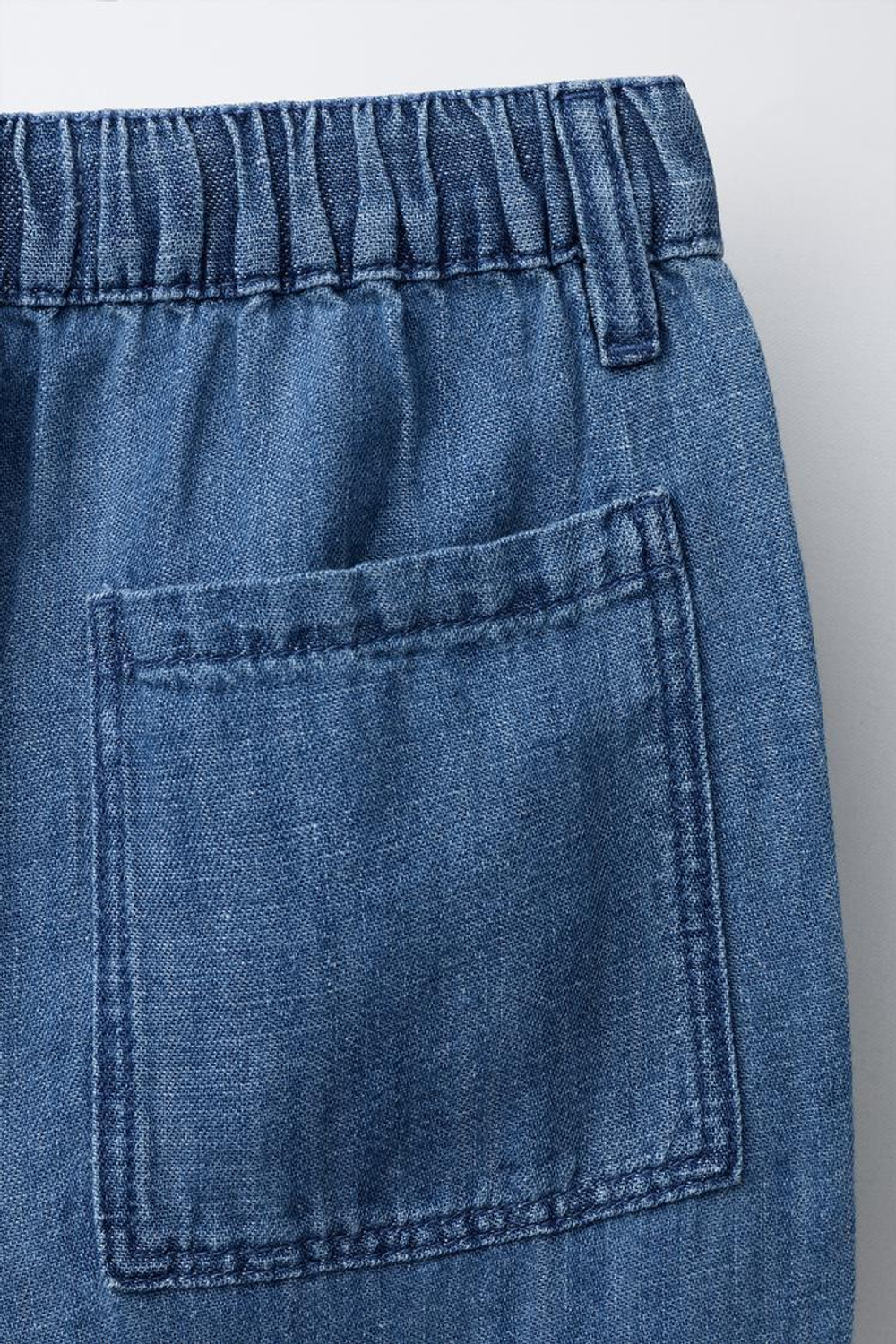 ZARA ДЖИНСЫ ШИРОКОГО КРОЯ С КАРМАНАМИ, СИНИЙ