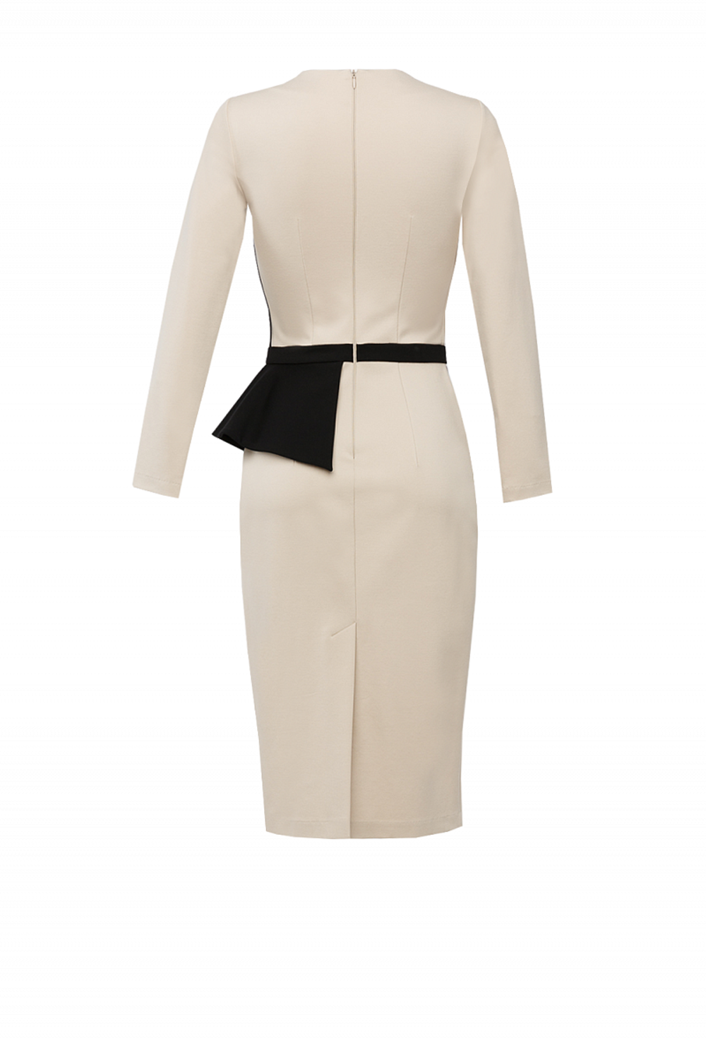 Платье футляр с двумя ассиметричными басками 04-19FW