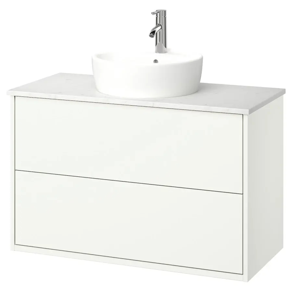 Тумба для ванной  - HAVBÄCK / TÖRNVIKEN /  HAVBАCK / TОRNVIKEN IKEA/ХАВБЕК / ТОРНВИКЕН ИКЕА, 79х102см, белый/черный