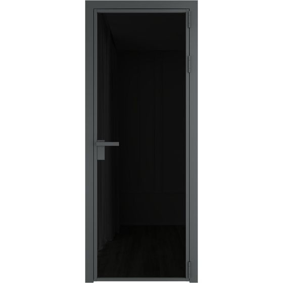 Алюминиевая дверь 1AG серая ночь остеклённая