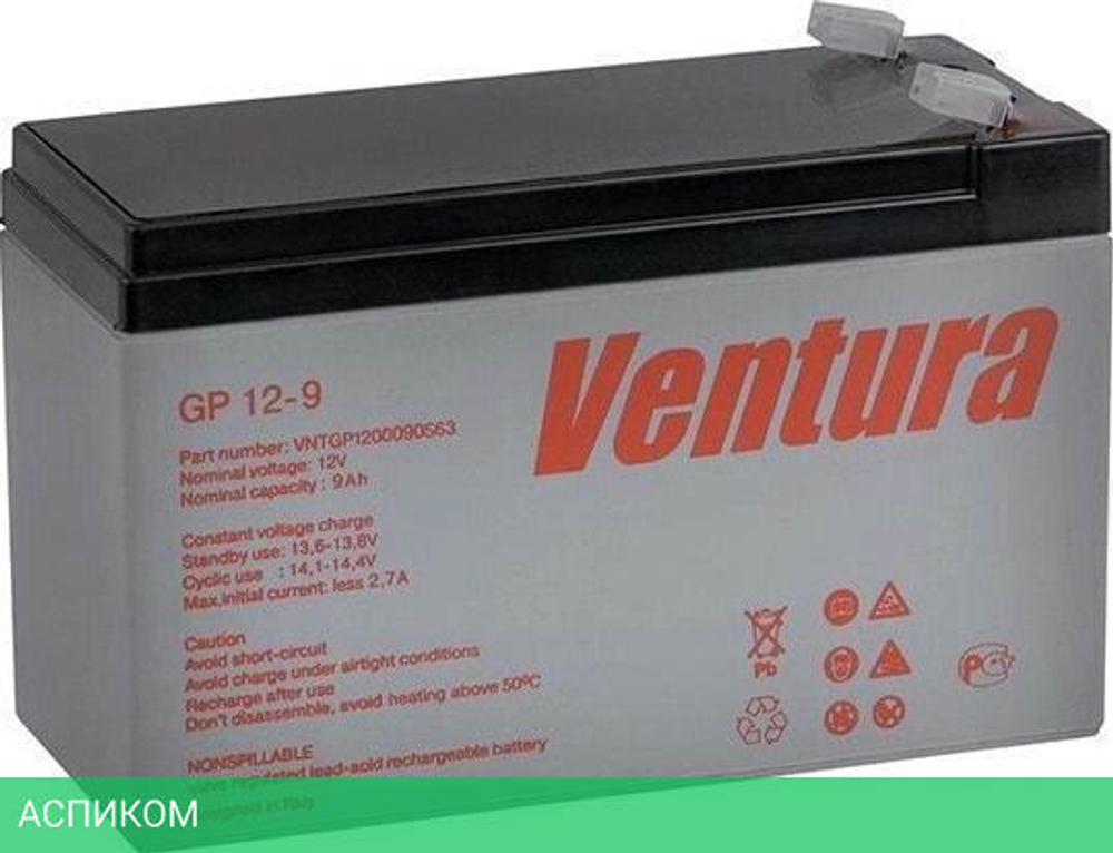 Аккумулятор для ИБП Ventura 12В 9Ач (GP 12-9)