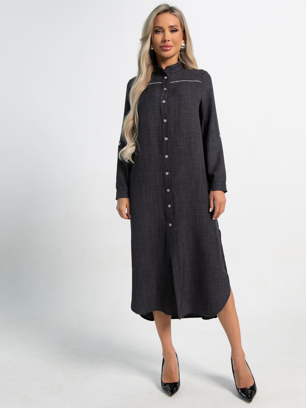 Платье-рубашка Долли (черное) П15482-10М LT Collection