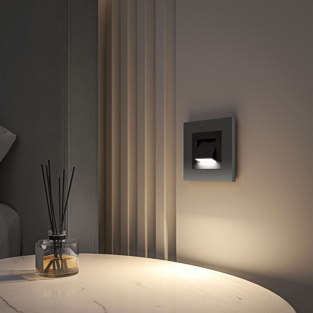 Заглушка для поста с подсветкой, без рамки Werkel Turn (черный матовый) W1154708