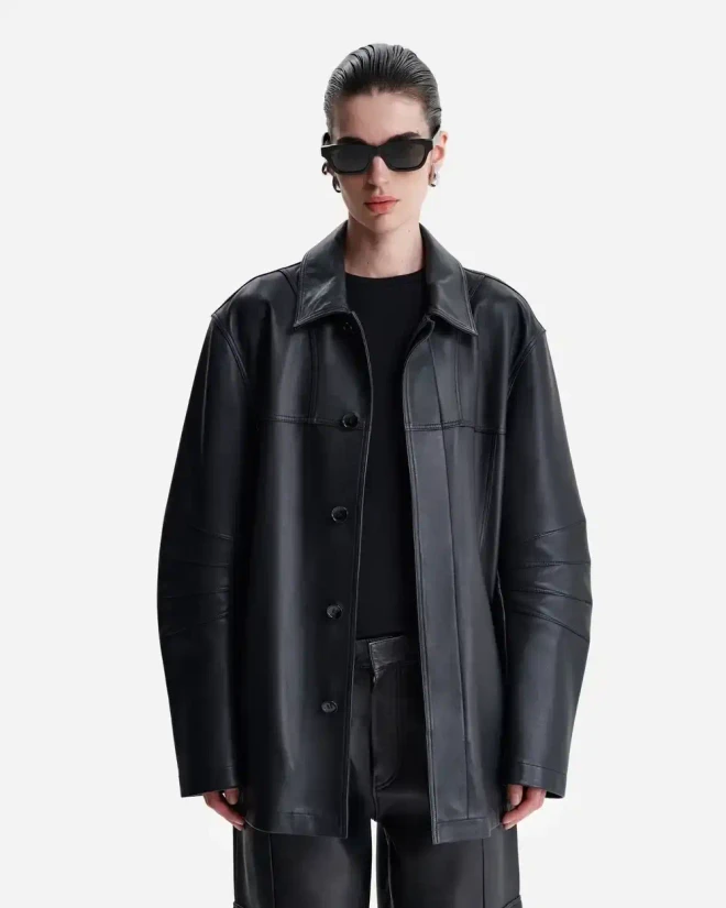 Куртка-рубашка из кожи Наппа