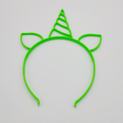 Ободок "Единорог", пластик, цвет: зеленый (1уп = 12шт)