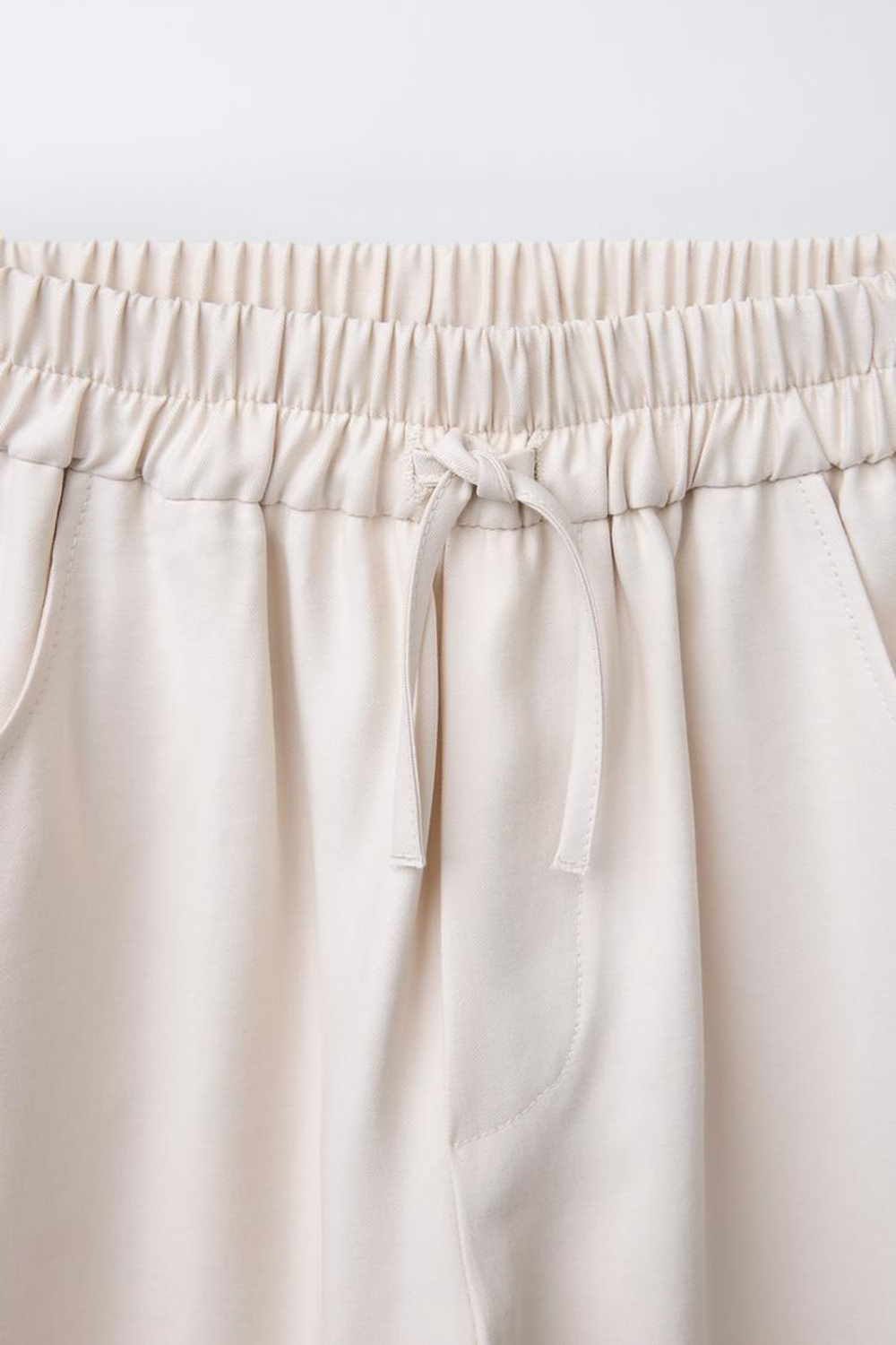 ZARA БРЮКИ СВОБОДНОГО КРОЯ, ЭКРЮ