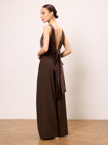 Топ блуза вечерний атласный с открытой спиной