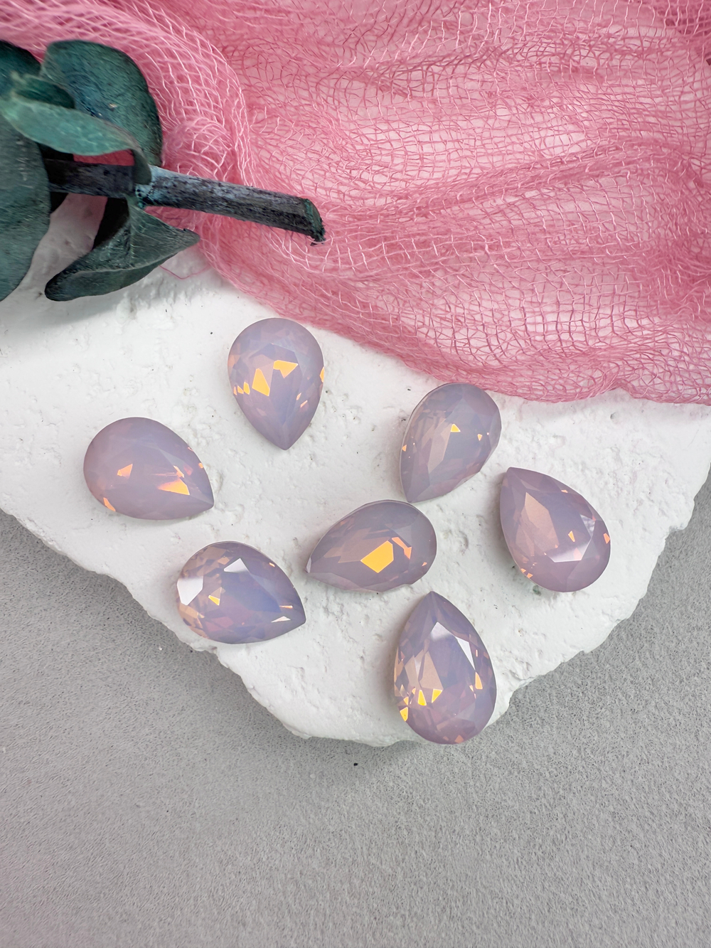 Капля Drop 14*10 мм, Rose Opal