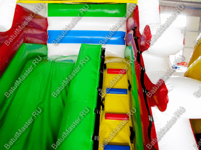 Коммерческий батут "Белый клык" с механизированной головой, цвет красно-желтый, 6*5*4 м