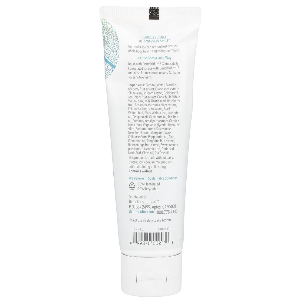 Biocidin Botanicals, Dentalcidin®, Oral Microbiome Toothpaste, Natural Mint, 3 oz (90 ml)