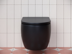 Комплект подвесной безободковый унитаз Ceramica Nova Play CN3001MB черный матовый с сиденьем микролифт + инсталляция Geberit Duofix Sigma Plattenbau 111.362.00.5