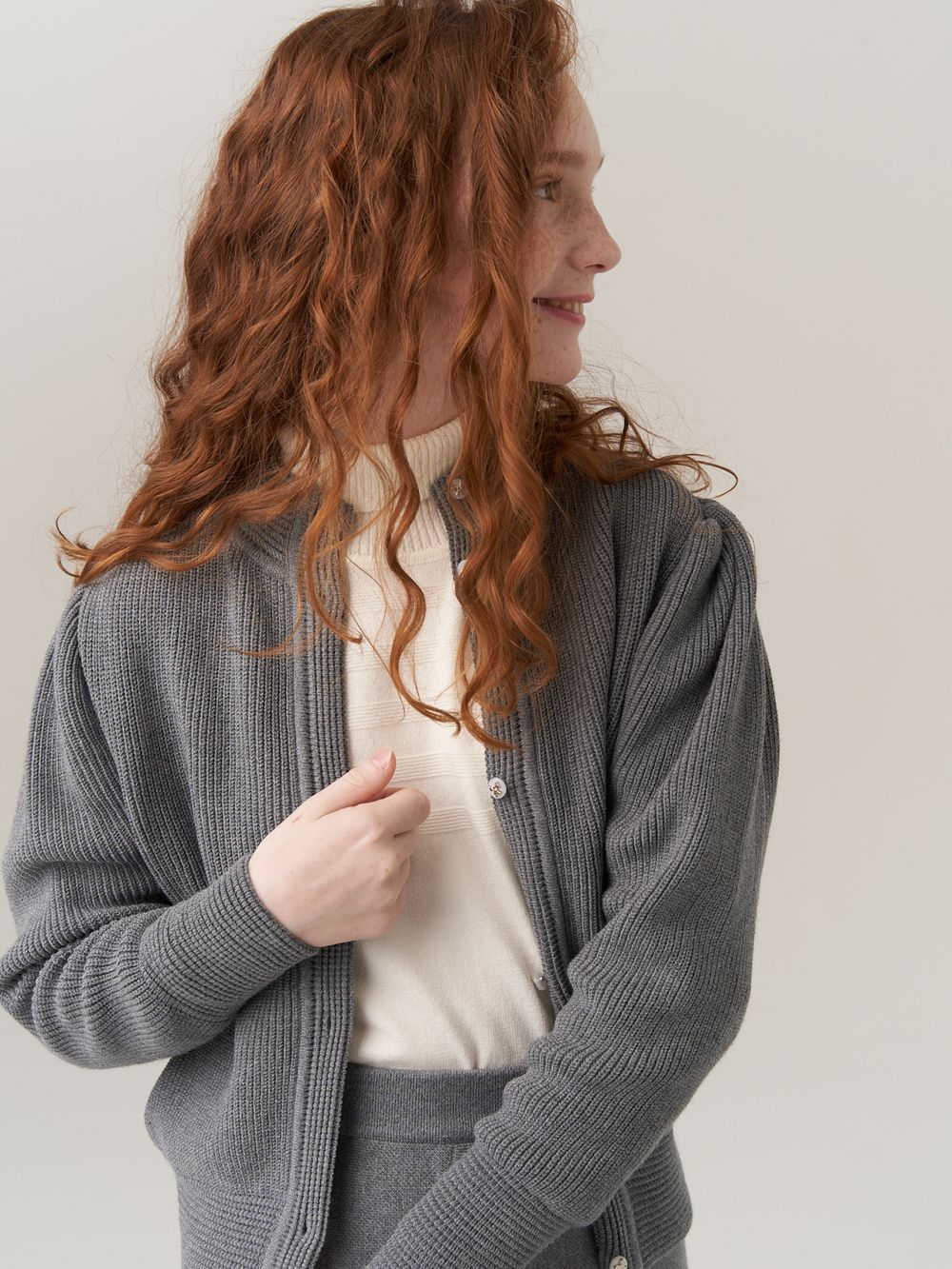 Кардиган для девочки AT1058 серый