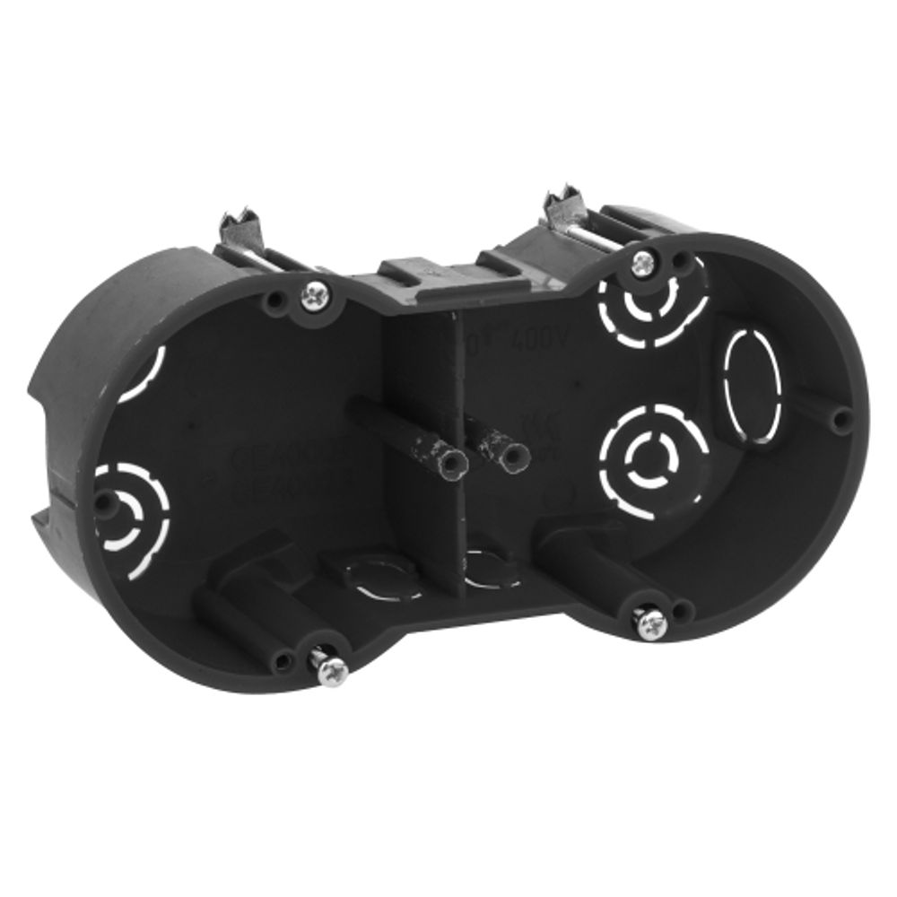 Коробка установочная ЭРА KUP-2-70-45 черная 2х местная 141х70х45мм для полых стен саморезы металлические лапки IP20