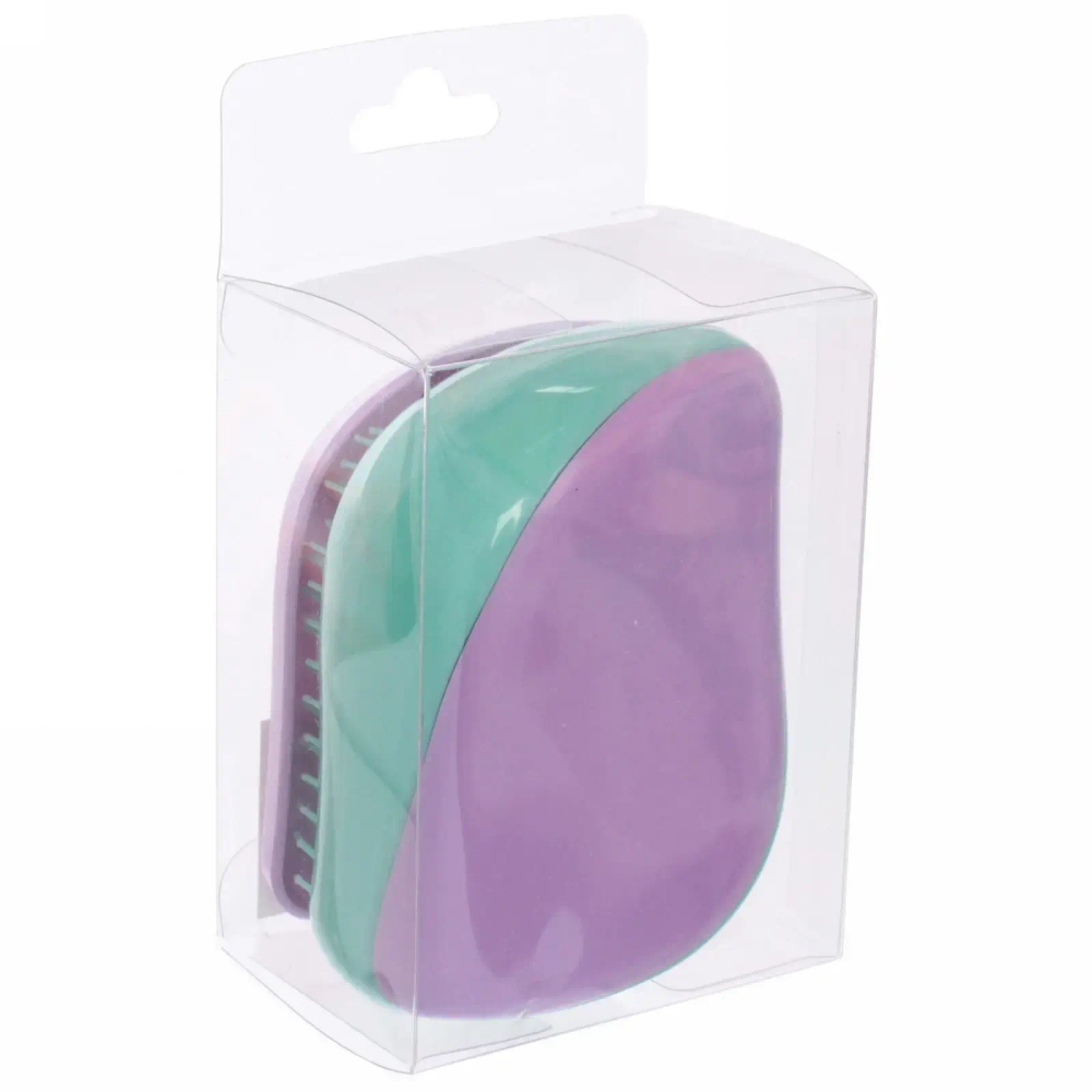 Расческа массажная компактная «Harizma», цвет сиреневый/мятный, в пластиковой коробке, 8*6 см