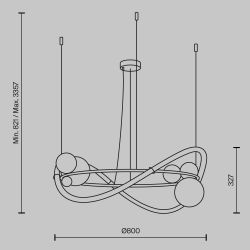 Люстра подвесная светодиодная Maytoni Oasis MOD289PL-L53BS3K