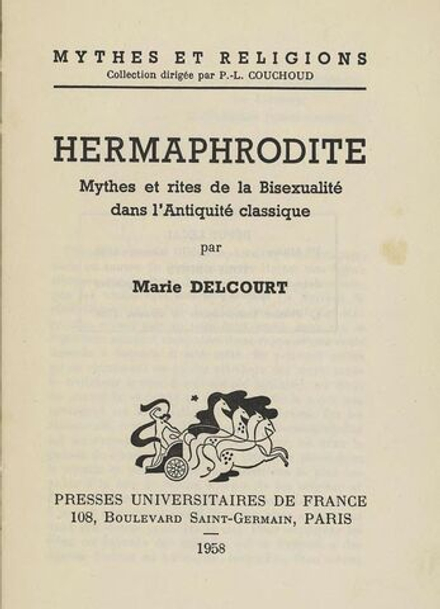 Delcourt М. Hermaphrodite. Mythes et rites de la bisexualite dans l`Antiquite classique