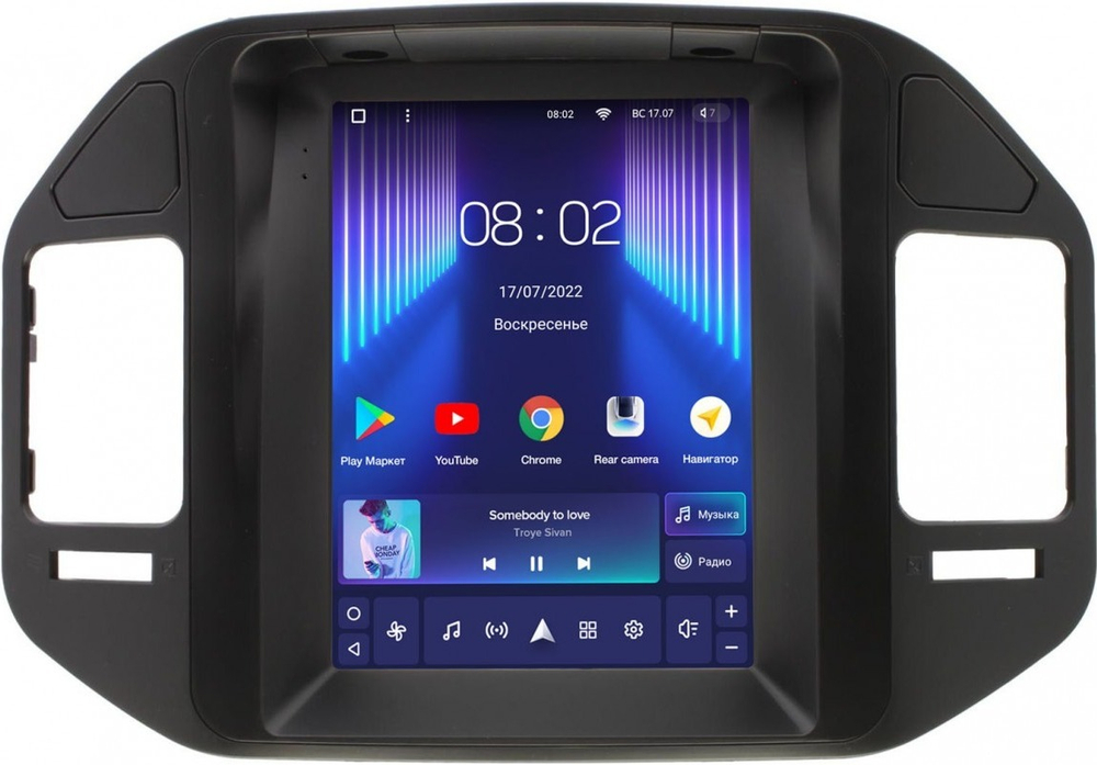 Магнитола для Mitsubishi Pajero 3, Montero 3 1999-2006 (рамка черная) - Teyes TPRO 2 экран 9.7" в стиле "Тесла" на Android 10, ТОП процессор, 4G SIM-слот