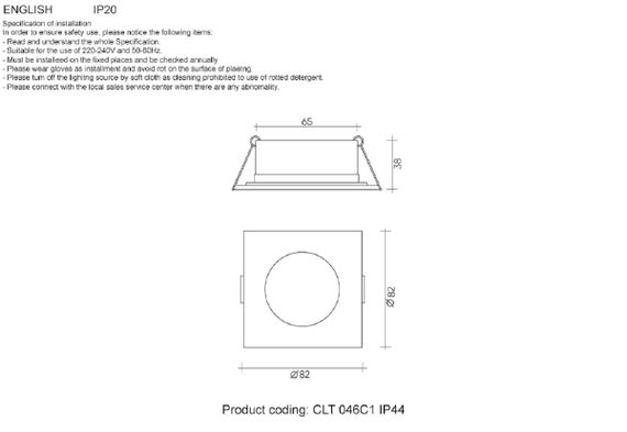 Встраиваемый светильник Crystal Lux CLT 046C1 BL IP44