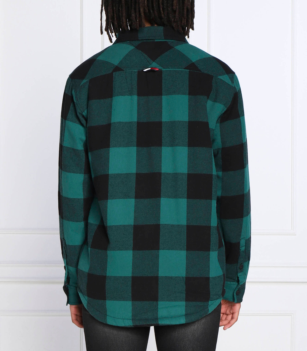 утепленная рубашка Tommy Jeans - зеленый(DM0DM15132)