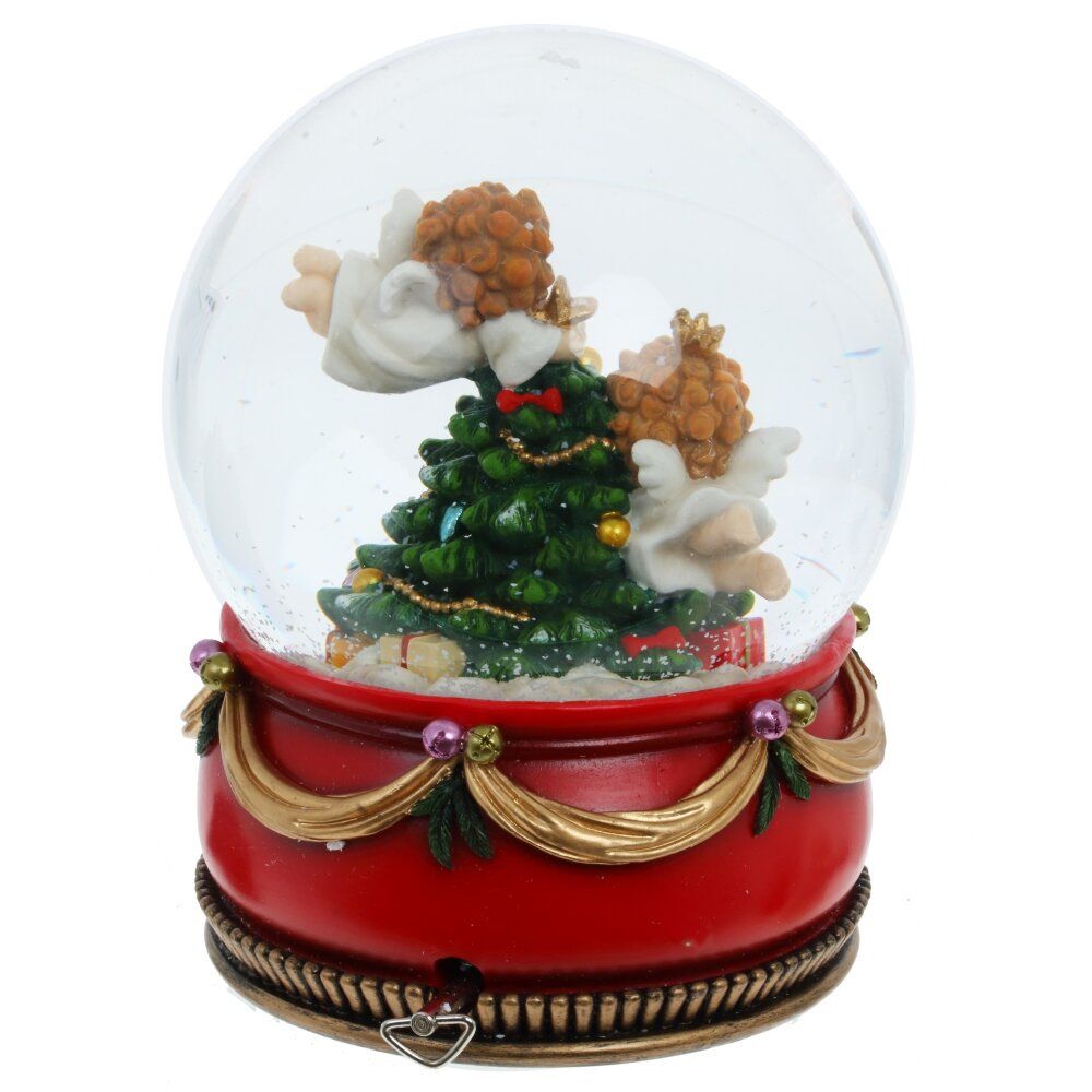 GAEM Фигурка декор в стекл шаре "Ангелочки" (муз с ключ), D15 см, L15 W15 H20,5 см