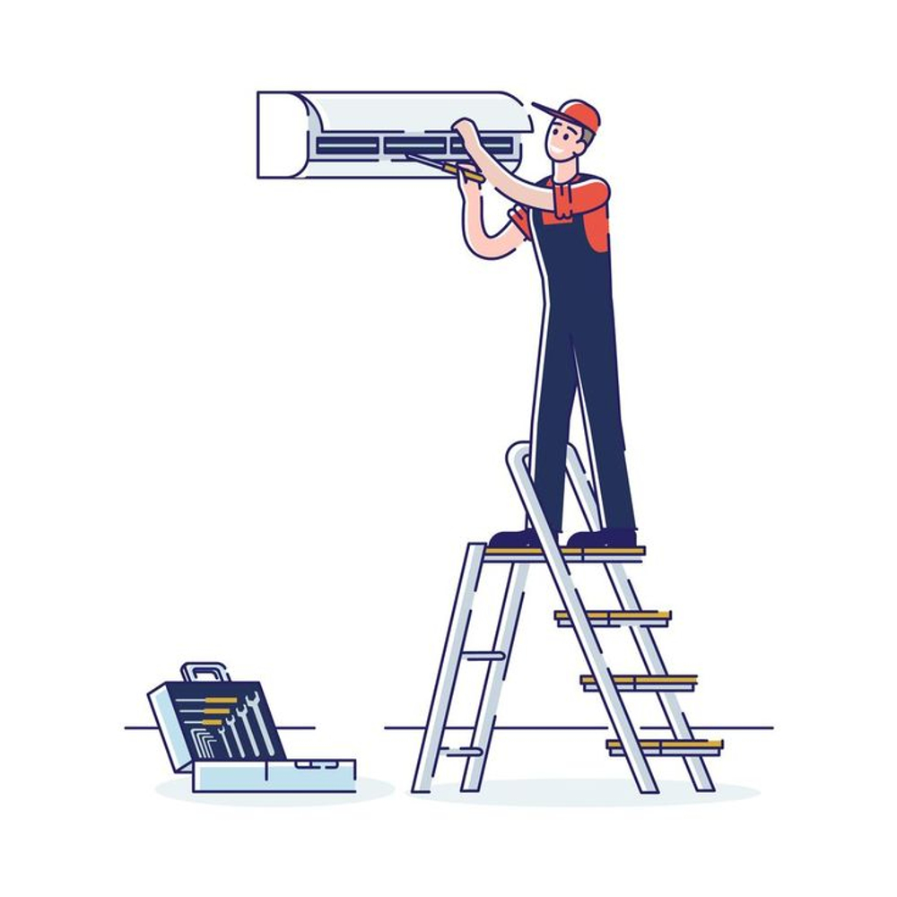 Стандартный монтаж кондиционера