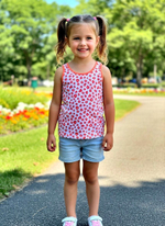 Майка "Dagi" для девочки 9-10 лет, цвет оранжево-белый