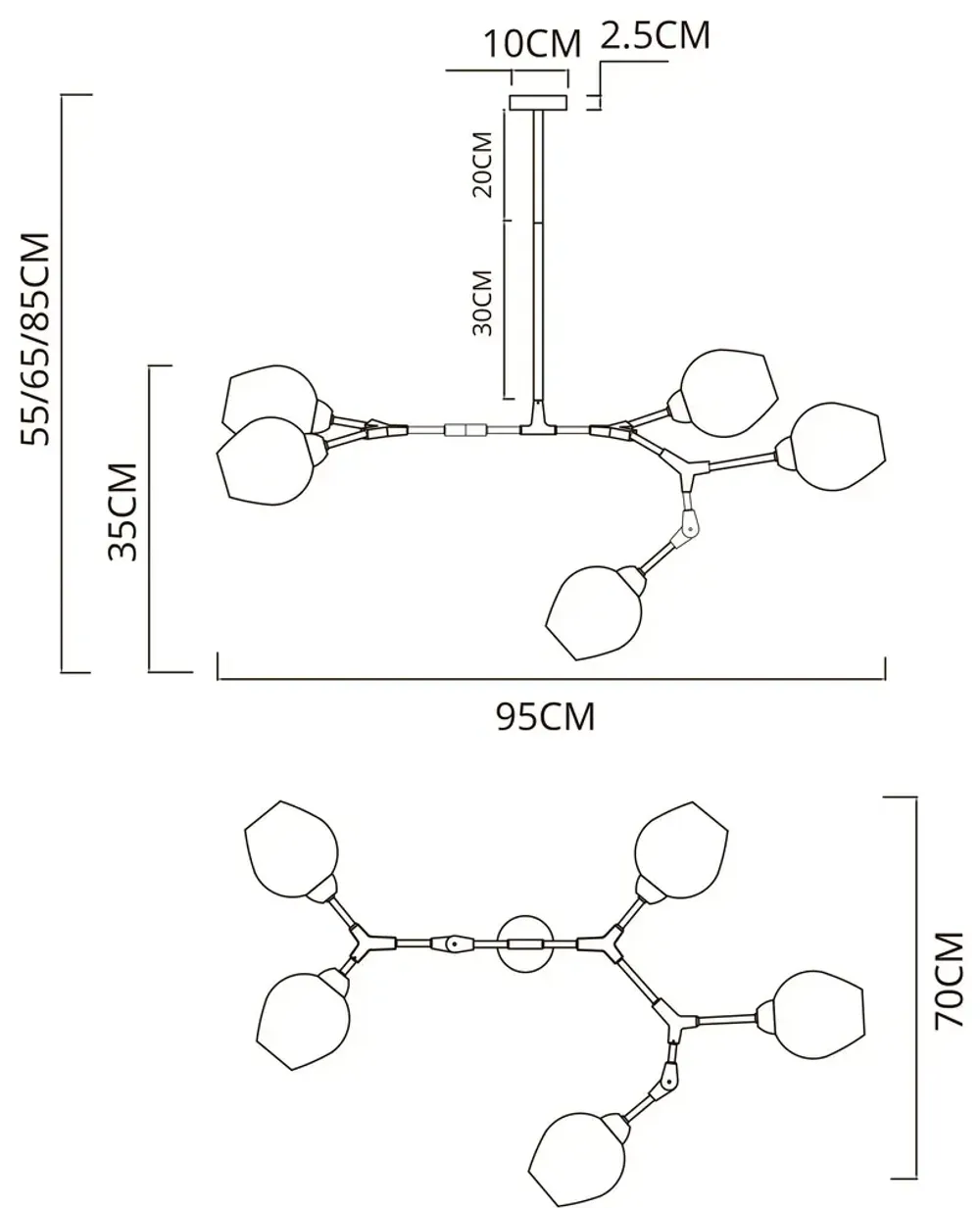 Люстра на штанге Arte Lamp
