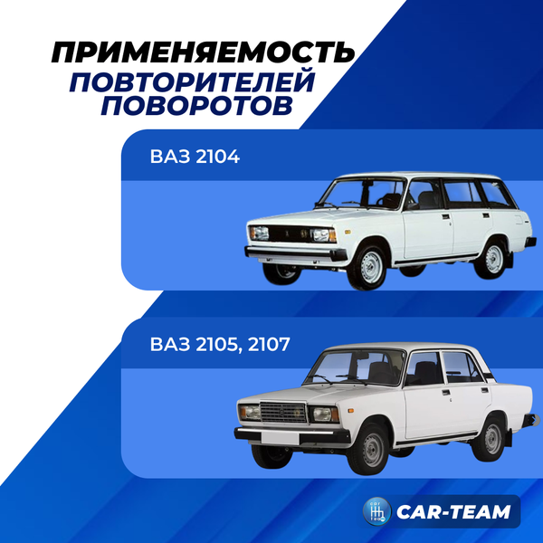 Повторители поворотов в крылья ВАЗ 2104, 2105, 2107 "Плазма" плавающие с режимом RGB, белая подсветка