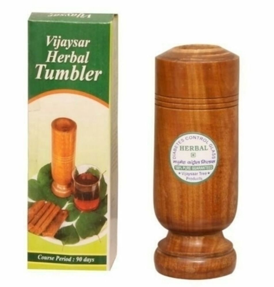 Стакан деревянный Vijaysar Herbal Tumbler Виджайсар для контроля уровня сахара в крови